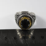 انگشتر حدید صینی نقره مردانه طرح لبیک یا حسین - Image 2