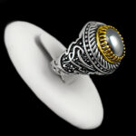 انگشتر حدید صینی نقره مردانه طرح لبیک یا حسین