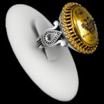 انگشتر حدید صینی نقره مردانه طرح فانتزی سردار دلها