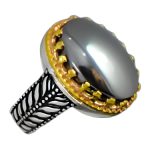 انگشتر حدید صینی نقره مردانه طرح آروین