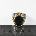 انگشتر حدید صینی نقره مردانه طرح آذربد - Image 3