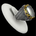 انگشتر حدید صینی نقره مردانه طرح آذربد