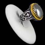 انگشتر حدید صینی نقره مردانه طرح اترس