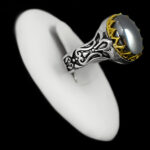 انگشتر حدید صینی نقره مردانه طرح اونتوس