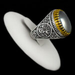 انگشتر حدید صینی نقره مردانه طرح یا علی (ع)