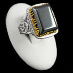 انگشتر حدید صینی نقره مردانه طرح یونیک