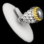 انگشتر حدید صینی نقره مردانه طرح ققنوس