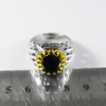 انگشتر حدید صینی نقره مردانه طرح ققنوس - Image 3