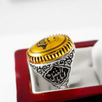 انگشتر حدید صینی نقره مردانه طرح یا ابالفضل همراه با حکاکی لبخند سردار سلیمانی - Image 3