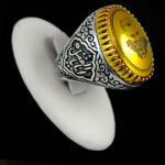 انگشتر حدید صینی نقره مردانه طرح یا ابالفضل همراه با حکاکی لبخند سردار سلیمانی