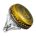 انگشتر حدید صینی نقره مردانه طرح سپاه پاسدران+حکاکی هنری آیت الکرسی