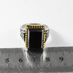 انگشتر حدید صینی نقره مردانه طرح هیل - Image 2