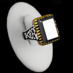 انگشتر حدید صینی نقره مردانه طرح هیل