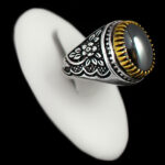 انگشتر حدید صینی نقره مردانه طرح ایزاک