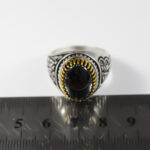 انگشتر حدید صینی نقره مردانه طرح ایزاک - Image 2
