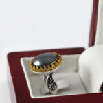 انگشتر حدید صینی نقره مردانه طرح چندلر + حکاکی - Image 2