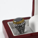 انگشتر حدید صینی نقره مردانه طرح استایلز - Image 2