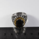 انگشتر حدید صینی نقره مردانه طرح استایلز - Image 3