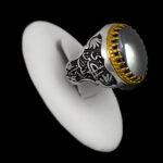 انگشتر حدید صینی نقره مردانه طرح زینب کبری (س) - Image 3