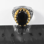 انگشتر حدید صینی نقره مردانه طرح یا ابالفضل (ع) - Image 2