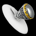 انگشتر حدید صینی نقره مردانه طرح «جانم عباس»