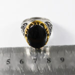 انگشتر حدید صینی نقره مردانه طرح «جانم عباس» - Image 3