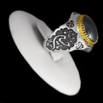 انگشتر حدید صینی نقره مردانه طرح یا حسین + حکاکی - Image 4