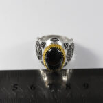 انگشتر حدید صینی نقره مردانه طرح یا حسین + حکاکی - Image 3