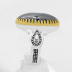 انگشتر حدید صینی نقره مردانه طرح یزدان + حکاکی - Image 2