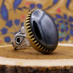 انگشتر حدید صینی نقره مردانه طرح یزدان + حکاکی - Image 3