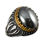 انگشتر حدید صینی نقره مردانه طرح ذوالفقار + حکاکی - Image 8