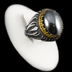 انگشتر حدید صینی نقره مردانه طرح ذوالفقار + حکاکی - Image 7