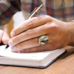 انگشتر حدید صینی نقره مردانه طرح یا علی موسی الرضا (ع) + حکاکی - Image 3