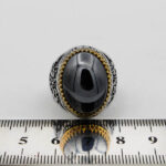 انگشتر حدید صینی نقره مردانه طرح یا علی موسی الرضا (ع) + حکاکی - Image 4