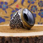 انگشتر حدید صینی نقره مردانه طرح یا علی موسی الرضا (ع) + حکاکی - Image 5