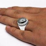 انگشتر حدید صینی نقره مردانه دست ساز طرح فیلی دور چنگ - Image 4