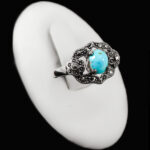 انگشتر فیروزه نیشابوری نقره زنانه طرح الارا