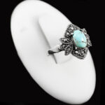 انگشتر فیروزه نیشابوری نقره زنانه طرح مهرای