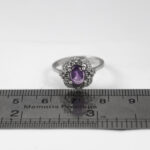 انگشتر آمیتیست الماس تراش نقره زنانه طرح حورا - Image 2