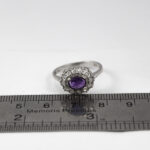 انگشتر آمیتیست الماس تراش نقره زنانه طرح حفیظه - Image 2