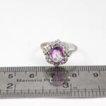 انگشتر آمیتیست الماس تراش نقره زنانه طرح جهانتاب - Image 2