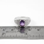 انگشتر آمیتیست الماس تراش نقره زنانه طرح جهان ناز - Image 2