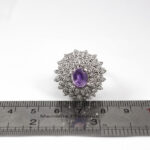 انگشتر نقره زنانه طرح گل بنفش با سنگ آمیتیست - Image 2
