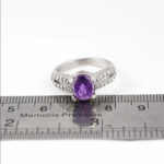 انگشتر نقره زنانه طرح لارا با سنگ آمیتیست - Image 2