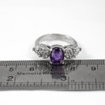 انگشتر نقره زنانه طرح آسکا با سنگ آمیتیست - Image 2