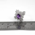 انگشتر نقره زنانه طرح مارال با سنگ آمیتیست - Image 2