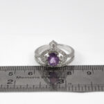 انگشتر نقره زنانه طرح روما با سنگ آمیتیست - Image 2