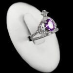 انگشتر نقره زنانه طرح روما با سنگ آمیتیست