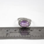 انگشتر آمیتیست الماس تراش نقره زنانه طرح خاتون - Image 2