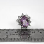 انگشتر آمیتیست الماس تراش نقره زنانه طرح آلا - Image 2